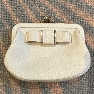 Coach Cream Chalk Bow Coin Purse